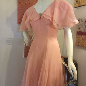Vintage Pink Chiffon Ethereal Princess Dress size 4